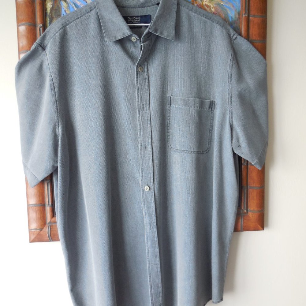 Nat Nast large short sleeve blue 55% silk 45% cotton